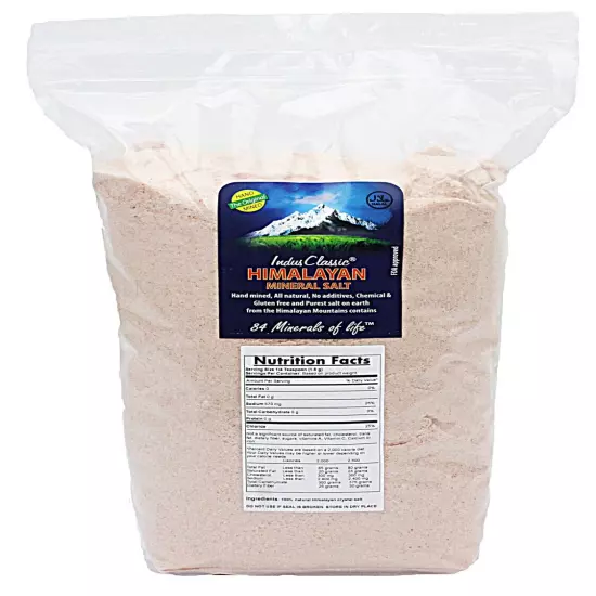 IndusClassic Himalayan Edible Pink Cooking Sea Salt - Fine Grain (0.5mm to 1mm)