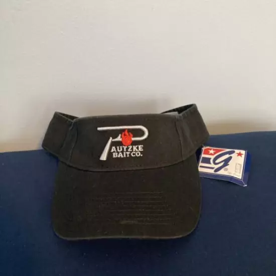 Pautzke Bait Fishing Co. Hat Cap Golf Visor Trucker Black Vintage The Game NWT