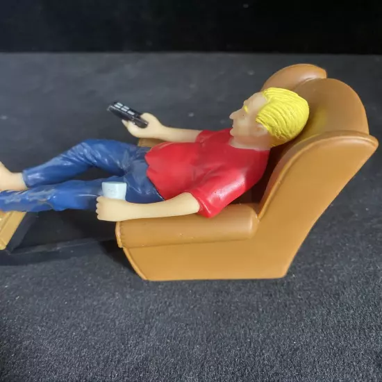 Couch Potato Old Man Sitting In Chair Relaxing TV Beer - Cake Topper VTG Decopac