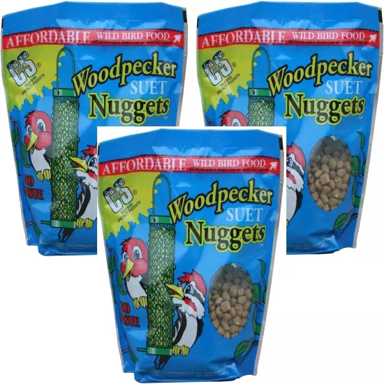 C and S Woodpecker Suet Nuggets Pack of 3