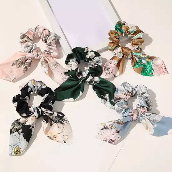 Rabbit Ears Hair Scrunchies Elastic Knotted Bow Cute Hair Rope Ties Band Rings