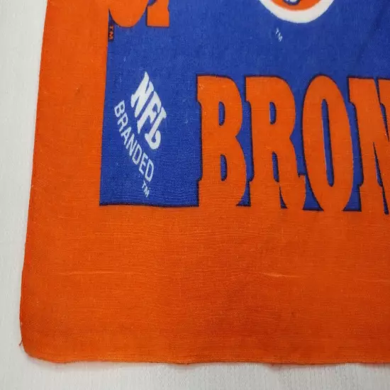 Denver Broncos NFL Vintage Bandana Classic VINTAGE Logo 100% Cotton MADE IN USA.