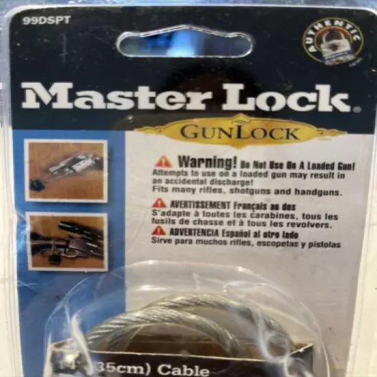 Master Lock Gun Lock 99DSPT 14" Steel Cable Padlock & Two Keys