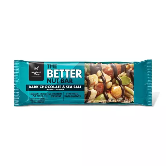 Members Mark The Better Nut Bar , Dark Chocolate & Sea Salt (12+12 = 24 Bars).