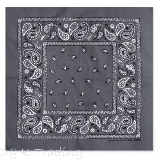 108 Pack Unisex Wholesale Paisley 100% Cotton Double Sided Print Bandanas Bulk