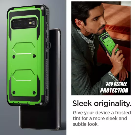 Green Case For Samsung Galaxy S10 5G/S10+/S10e Shockproof Cover / Tempered Glass