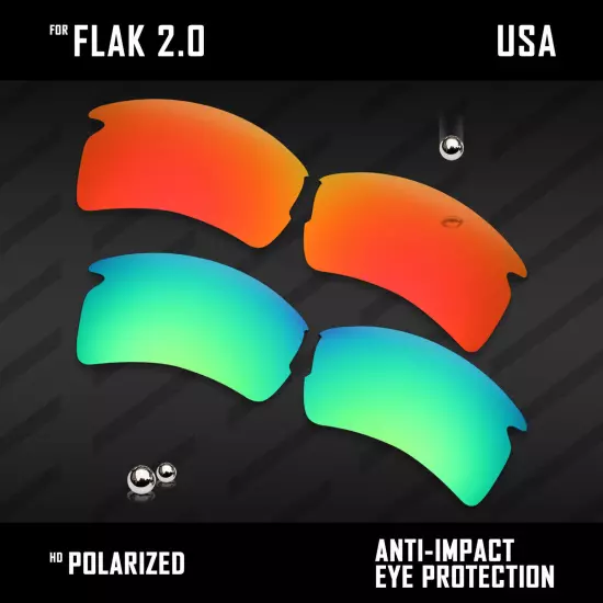 Anti Scratch Polarized Replacement Lenses for-Oakley Flak 2.0 OO9295 Options