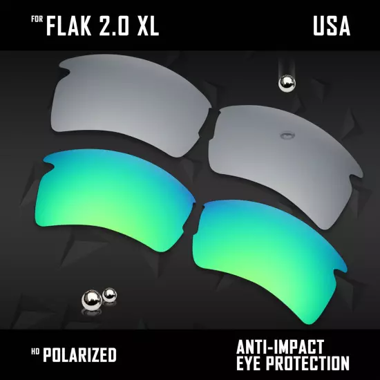 Anti Scratch Polarized Replacement Lenses for-Oakley Flak 2.0 XL OO9188 Options