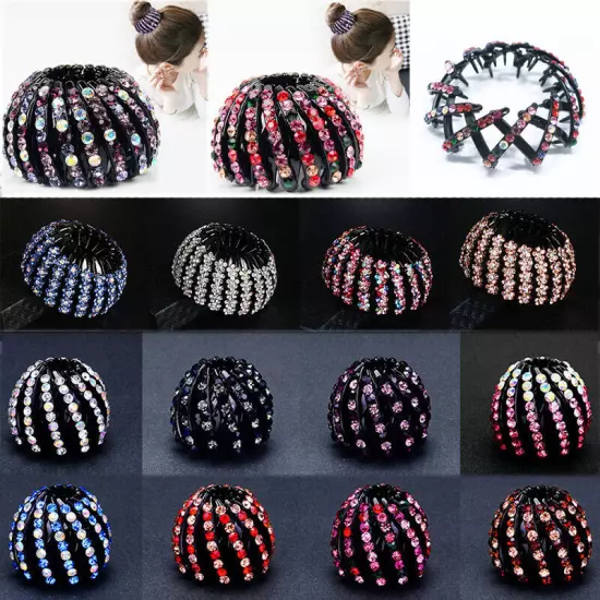 Women Bird Nest Expanding Ponytail Tail Hair Bun Holder Clip Claw Girls Hairpin