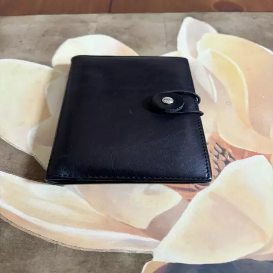 Bosca Black Leather Flight Attendant Passport Wallet And Address Book Planner