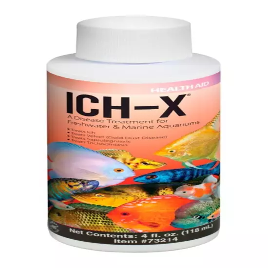 Hikari ICH-X A Disease Treatment for Freshwater & Marine Aquarium 4-Ounce Bottle