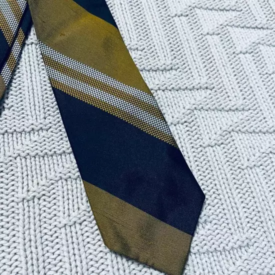 Vintage Ohrbach gold striped skinny silk tie