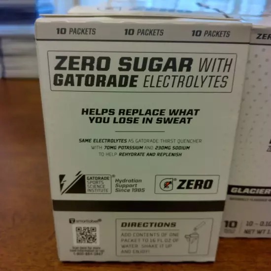 12 Gatorade ZERO GLACIER CHERRY Thirst Quencher Powder 120 total Exp 8/17/25