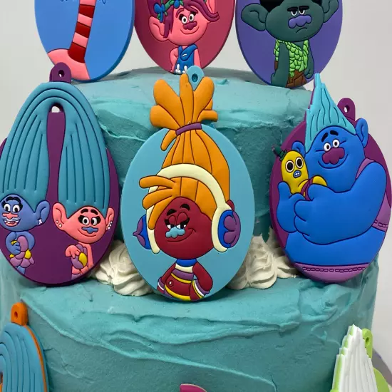 Trolls Birthday Cake Toppers Set Brand New Featuring DJ Suki