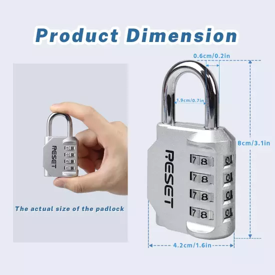 -060 4 Digit Combination Lock Outdoor Padlock for School Gym Sports Locker Fence