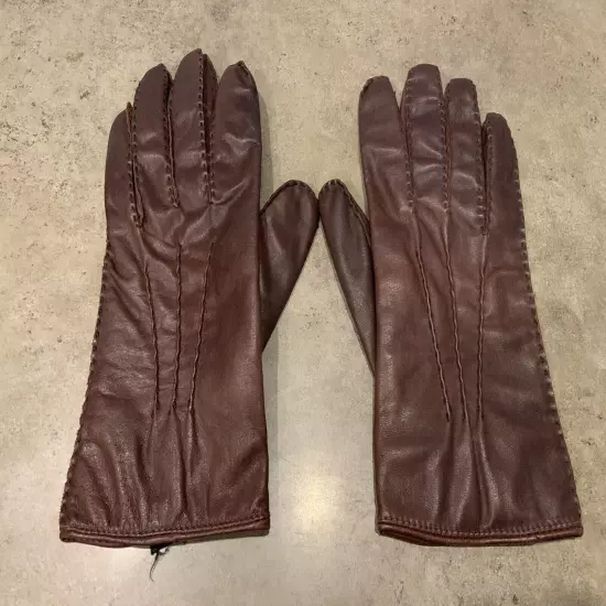 Vintage Genuine Leather Gloves Brown Made In Philippines Men’s XL