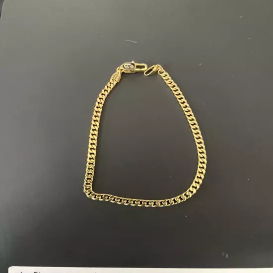 Micro Cuban Bracelet in Yellow Gold- 3mm 18k Gold Plated /8"/ Yellow Gold