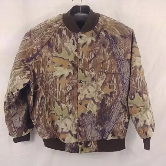 Unbranded Hunting Camo Jacket M Snap Front Embroidered Sportsman Club Minnesota