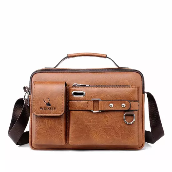 Brand Men Shoulder Bag Pu Leather Business Messenger Bag for Man 2022 New Vintag