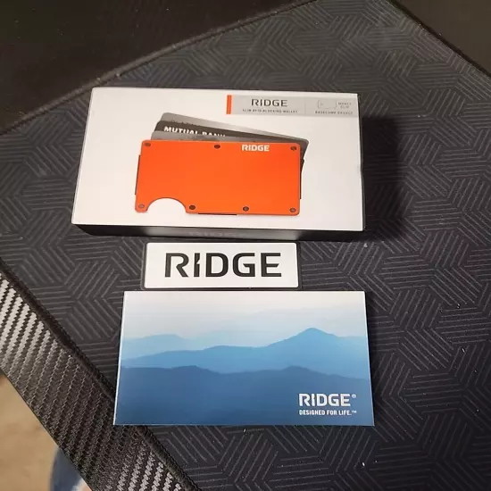 Ridge Wallet (Basecamp Orange Aluminum w Money Clip- Brand New C3