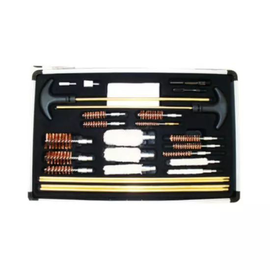 76 PCS Pistol Gun Shotgun Rifle Cleaner Cleaning Clean Kit Aluminum Storage Case