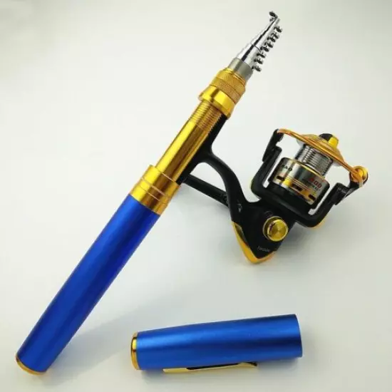 Fishing Rods Spinning 1.8m 2.1m Pen Shape Telescopic Pocket Rock Pole Cast Reels