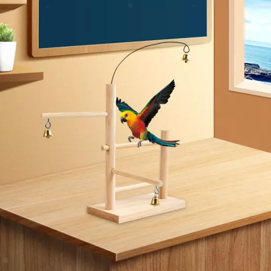 Bird Perch Platform Bird Training Stand Practical Multifunction Wooden Parrot