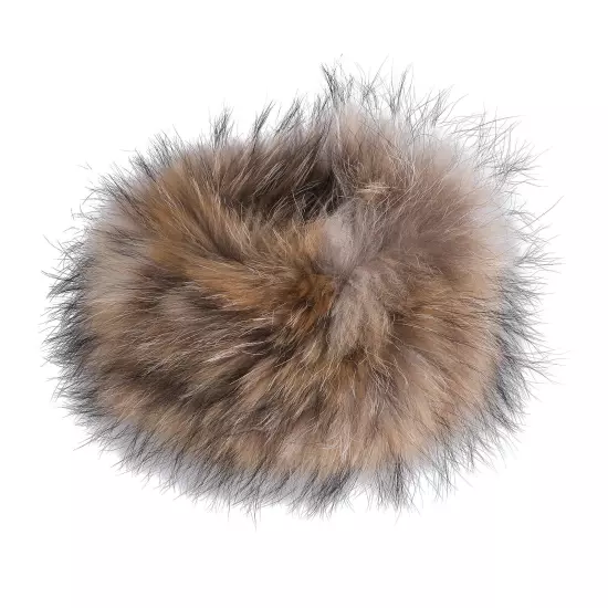 Women's Headband Genuine Raccoon Fur Knitted Neck Warmer Furry Fur Hairband