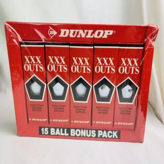 Dunlop XXX Outs Golf Balls No 4 New & Sealed 15 Ball Bonus Pack Vintage 