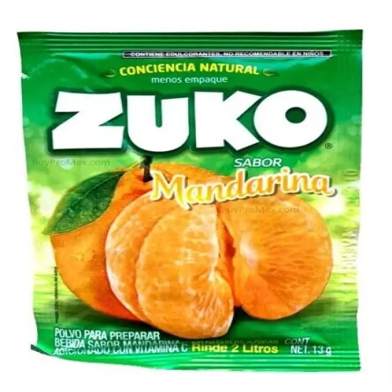 12-Pk ZUKO Mandarina/Tangerine Flavored ZUKO Powder Drink Mix 13g/.45oz