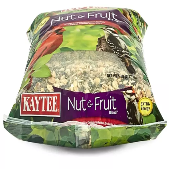 Kaytee Outdoor Wild Bird Food Nut & Fruit Blend For Small Breed, 5 Pounds