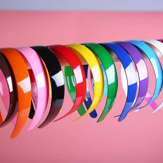 Headband Hoop Hair Band Shiny Headwear Accessories Women's Girls Wide Plastic