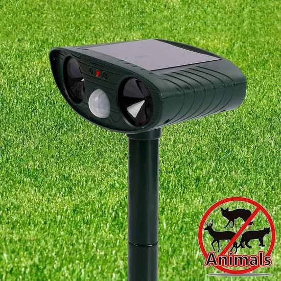 2024 Solar Ultrasonic Animal Repellent Dog Skunk Deer Raccoon For Garden Yard