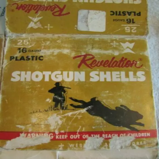 VINTAGE REVELATION SHOTGUN 16 GA CARTRIDGE SHELLS Box Empty