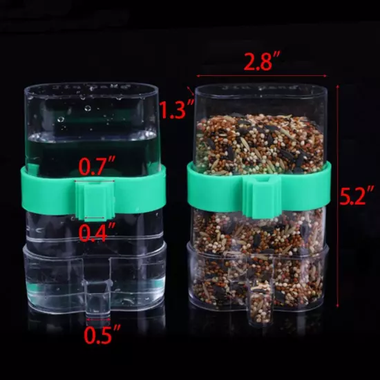 Bird Water Dispenser Parrot Water Feeder Bird Seed Container for Cage Parakeet W