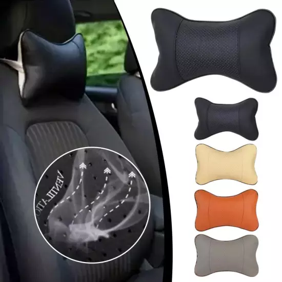 Car Neck Pillows Both Side Pu Leather Headrest For Head Pain Car Pillow C7X2