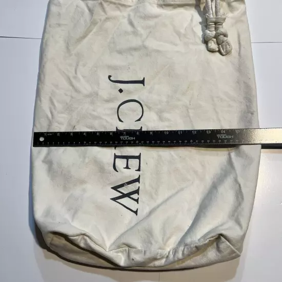 J Crew Logo Canvas Beach Duffle Laundry Bag Adjustable Shoulder Strap