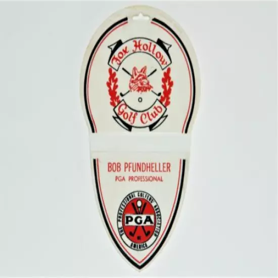 Fox Hollow Golf Club NJ, Bob Pfundheller PGA Professional, Golf Bag Tag, Used 