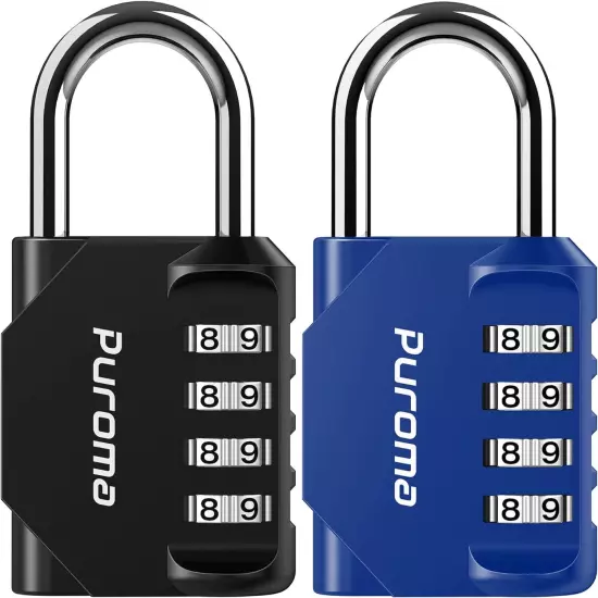 Puroma 1 Pack Combination Lock 4 Digit Locker Lock Outdoor Waterproof Padlock fo