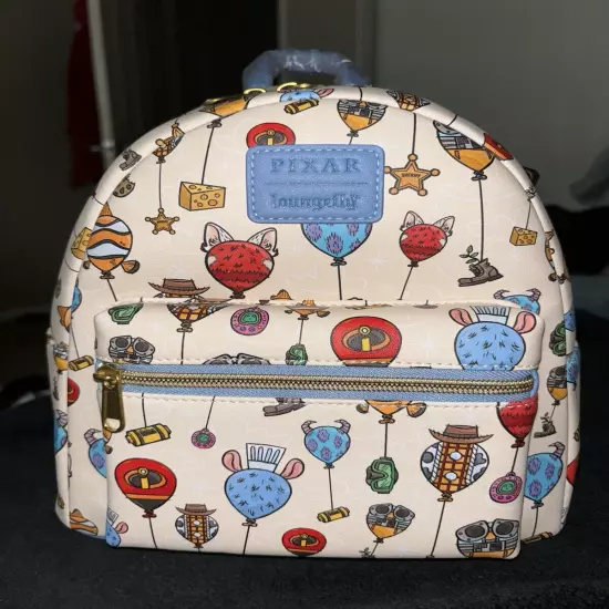 LOUNGEFLY DISNEY PIXAR BALLOONS AOP MINI BACKPACK~ WITH TAGS~ BRAND NEW~