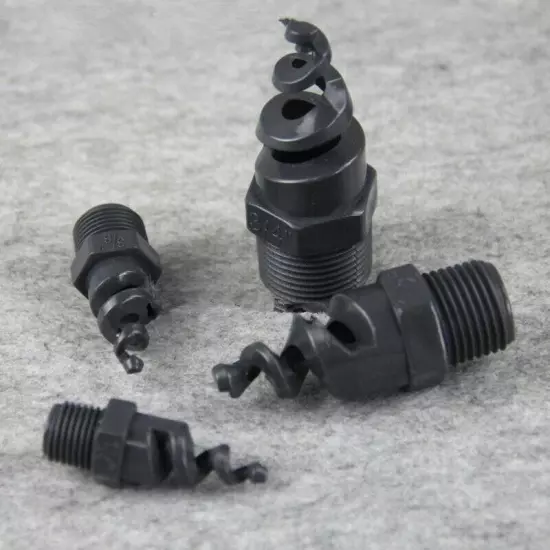 10Pcs 1/4" PVC spiral nozzle Dust removal, washing, anti-clogging spiral nozzle