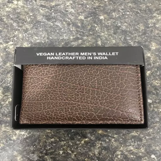 Men's Vegan Wallet 2 Cash Slots 6 Card slots Brown (LR-6)