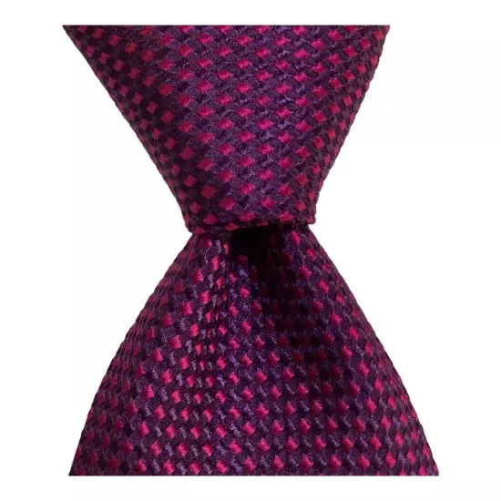 THOMAS PINK Mens 100% Silk XL Necktie MOROCCO Designer Geometric Purple/Pink EUC