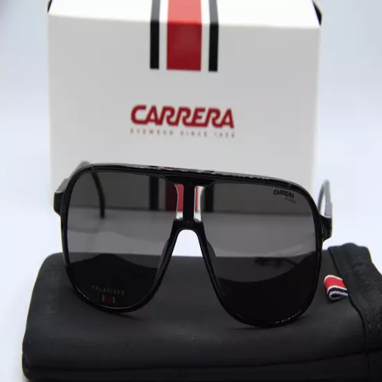 NEW CARRERA 1047/S 807M9 POLARIZED BLACK AUTHENTIC SUNGLASSES W/CASE 62-10