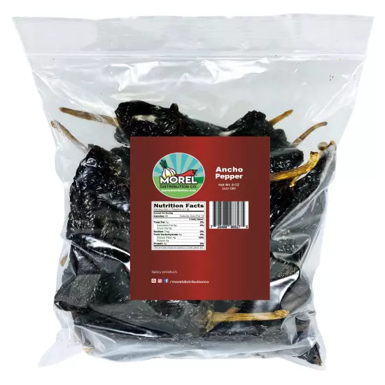 Dried Ancho Chile Peppers, Chili Ancho WT: 4 OZ-8 OZ-1 LB-2 LBS-5 LBS-10 LBS