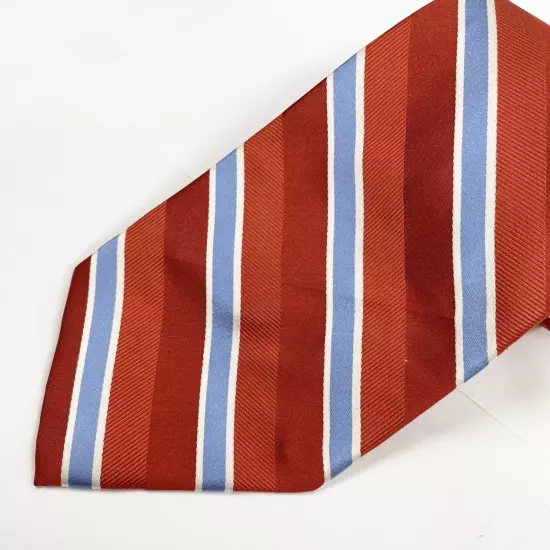 Marshall Fields Red Blue Striped Regimental Repp Silk Tie 3.8" x 60"