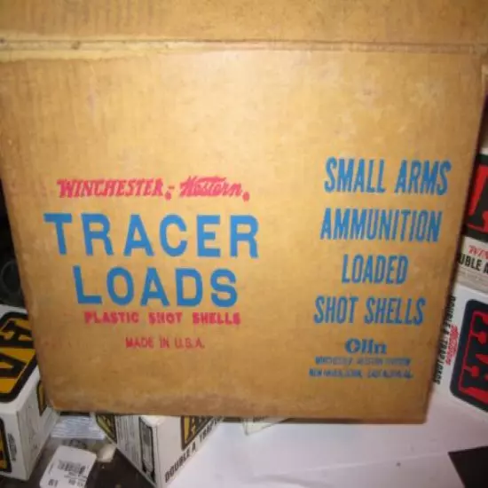 Vintage WINCHESTER WESTERN 12ga. 2 3/4in TRACER LOADS 500rd Cardboard Case Box