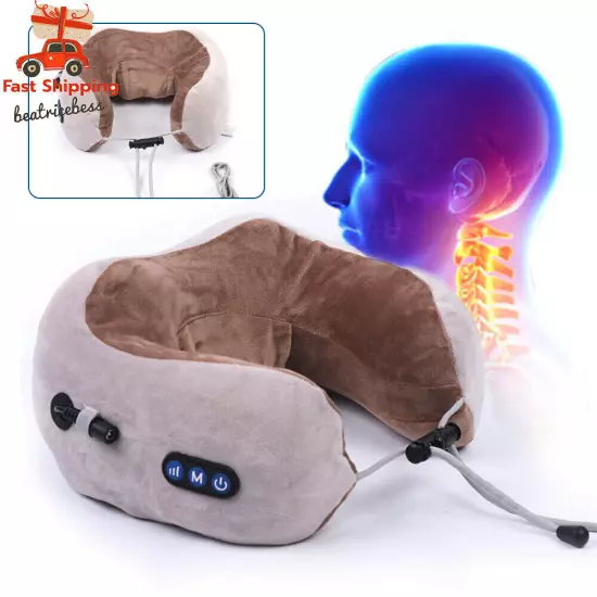 Electric Shiatsu Neck Pillow Massager U-shape Portable Massage Pillow 3 Modes