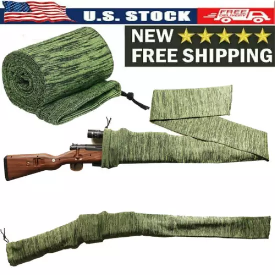 54in Gun Sock Silicone Treated Anti Rust Knit Sleeve Rifle Shotgun Storage Bag