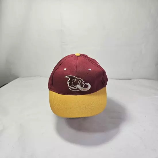 Maine Mammoths Maroon Yellow Hook Loop Golf NAL Hat Cap